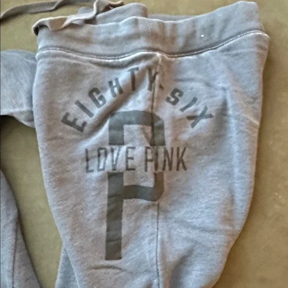 Pink Gray Flared Sweatpants size Small - Picture 3 of 3